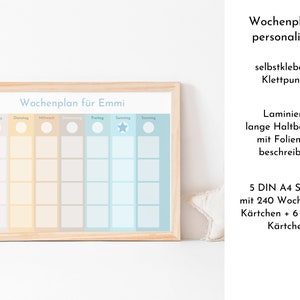 Personalisierter Wochenplan für Kinder und Teenager, 246 Wochenplan Karten, laminiert magnetisch, Klett, Geburtstag Geschenk Farben Beach Bild 7