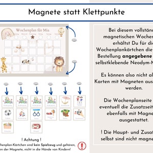 Magnetboard Wochenplan Boho personalisiert für Kinder, 246 Routine Karten, Neodym-Magnete, Montessori Routineplan von Familie Nordstern Bild 7