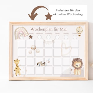 Magnetboard Wochenplan Boho personalisiert für Kinder, 246 Routine Karten, Neodym-Magnete, Montessori Routineplan von Familie Nordstern Bild 3