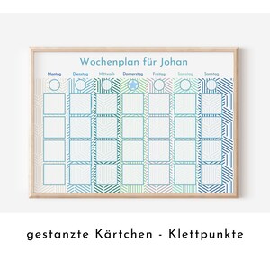 Personalisierter Wochenplan "Blau Grün" für Kinder u Teenager, 246 Routine Karten, magnetisch, Montessori Routineplan von Familie Nordstern