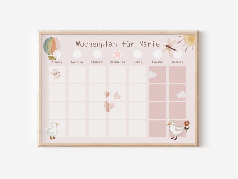 Weekly plan Butterflies personalized with name, 246 routine cards, laminated magnetic Velcro, routine plan for children and teenagers image 10