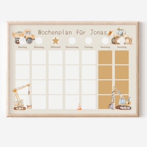 Magnetboard Wochenplan Baustelle personalisiert für Kinder, 246 Routine Karten, Magnete, Montessori Routineplan von Familie Nordstern Bild 10