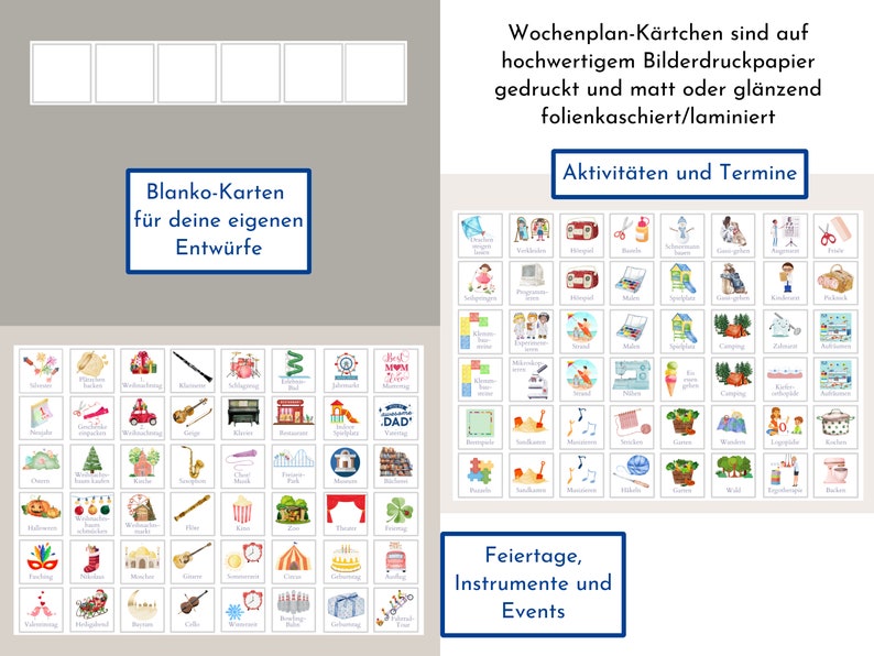 Magnetboard Wochenplan Boho personalisiert für Kinder, 246 Routine Karten, Neodym-Magnete, Montessori Routineplan von Familie Nordstern Bild 6