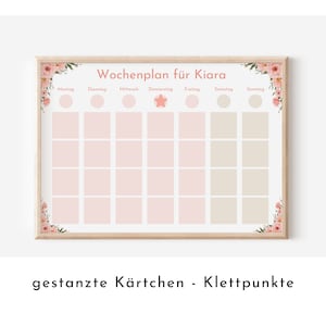 Wochenplan "Rosen" mit Name personalisiert, 246 Routine Karten, laminiert magnetisch Klett, Routineplan für Kinder und Jugendliche