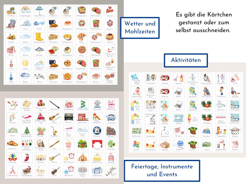 Planificador semanal personalizado "Acuarela", para niños y adolescentes, 360 tarjetas de rutinas, puntos de velcro, planificador de rutinas Montessori de la familia Nordstern. imagen 6