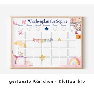 Personalisierter Wochenplan "Ballett" Kinder mit 246 Routine Karten, laminiert, magnetisch, Montessori Planer Kalender von Familie Nordstern