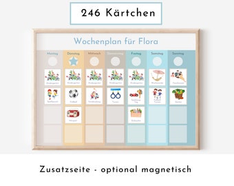 Personalized weekly plan "Beach" for children and teenagers, 246 routine cards, magnetic, Montessori routine plan from the Nordstern family