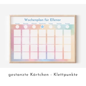 Personalisierter Wochenplan "Aquarell", Kinder und Teenager, 246 Routine Karten, Klettpunkte, Montessori Routineplan von Familie Nordstern