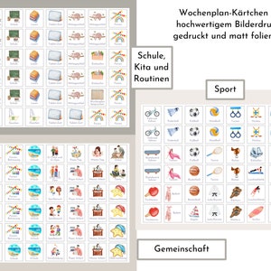 Magnetboard Wochenplan Baustelle personalisiert für Kinder, 246 Routine Karten, Magnete, Montessori Routineplan von Familie Nordstern nur Wochenplan-Kärtchen - kein Wochenplan