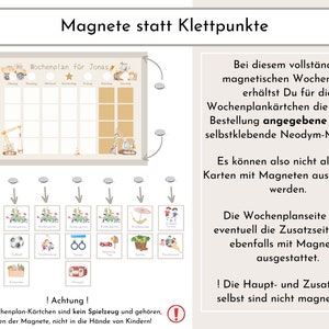 Magnetboard Wochenplan Baustelle personalisiert für Kinder, 246 Routine Karten, Magnete, Montessori Routineplan von Familie Nordstern Bild 7