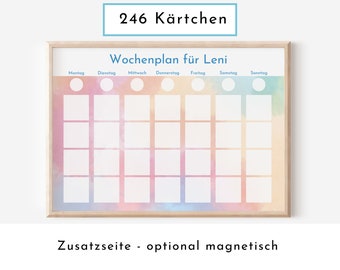 Personalized weekly plan "Watercolor", children and teenagers, 246 routine cards, Velcro dots, Montessori routine plan from the Nordstern family
