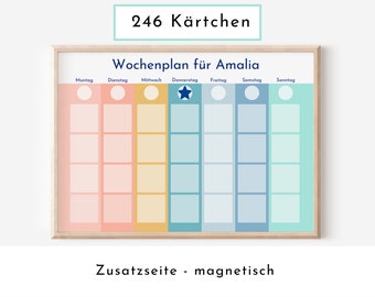 Personalized weekly plan for children and teenagers, 246 routine cards, laminated magnetic, routine plan according to Montessori "Rainbow"
