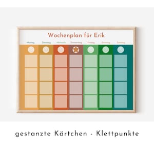 Personalisierter Wochenplan "Bäume", 246 Routine Karten, Klett, laminiert, magnetisch, Montessori Routineplan für Kinder und Jugendliche