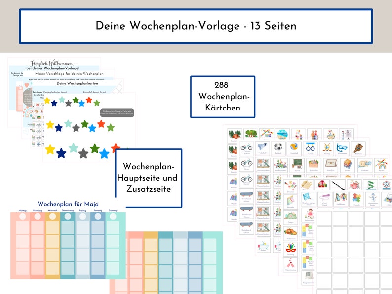 Personalized weekly plan Rainbow for children and teenagers, 288 routine cards, PDF instant download, routine plan according to Montessori image 9