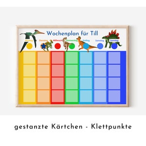 Personalisierter Wochenplan "Montessori-Dinos", 246 Routine Karten, laminiert magnetisch Klett, Routineplan für Kinder von Familie Nordstern