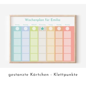 Montessori Wochenplan "Gelato", Kinder und Teenager, mit Name personalisiert, 246 Routine Karten, laminiert, magnetisch, Klett,  Routineplan