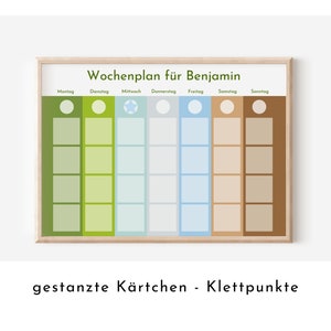 Montessori Wochenplan "Landscape" mit Name personalisiert, 246 Routine Karten, magnetisch, Klett, Routineplan für Kinder und Jugendliche
