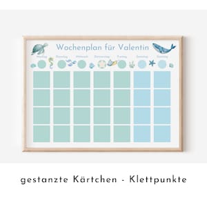 Personalisierter Wochenplan "Atlantik", 246 Wochenplan Karten, laminiert, magnetisch, Montessori Kinder Routineplan von Familie Nordstern