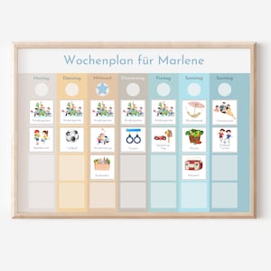 Personalisierter Wochenplan für Kinder und Teenager, 246 Wochenplan Karten, laminiert magnetisch, Klett, Geburtstag Geschenk Farben Beach Bild 10