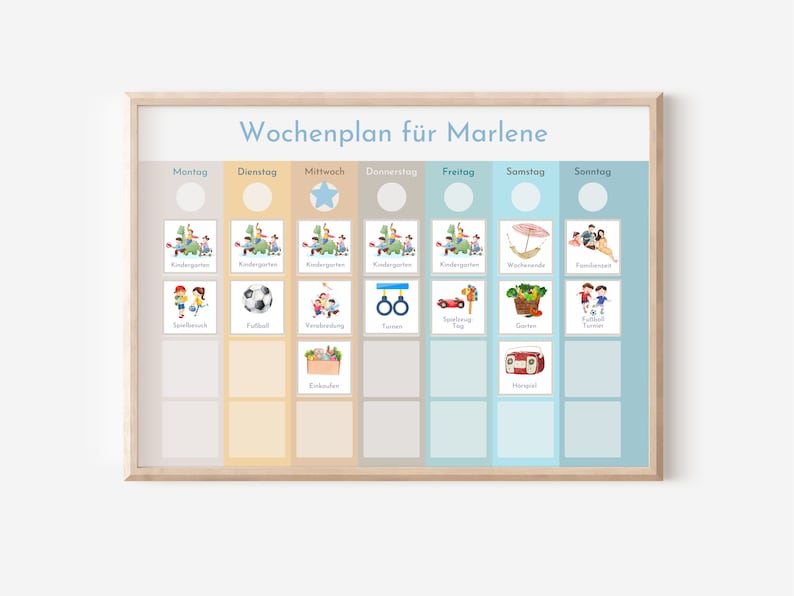 Personalisierter Wochenplan für Kinder und Teenager, 246 Wochenplan Karten, laminiert magnetisch, Klett, Geburtstag Geschenk Farben Beach Bild 10