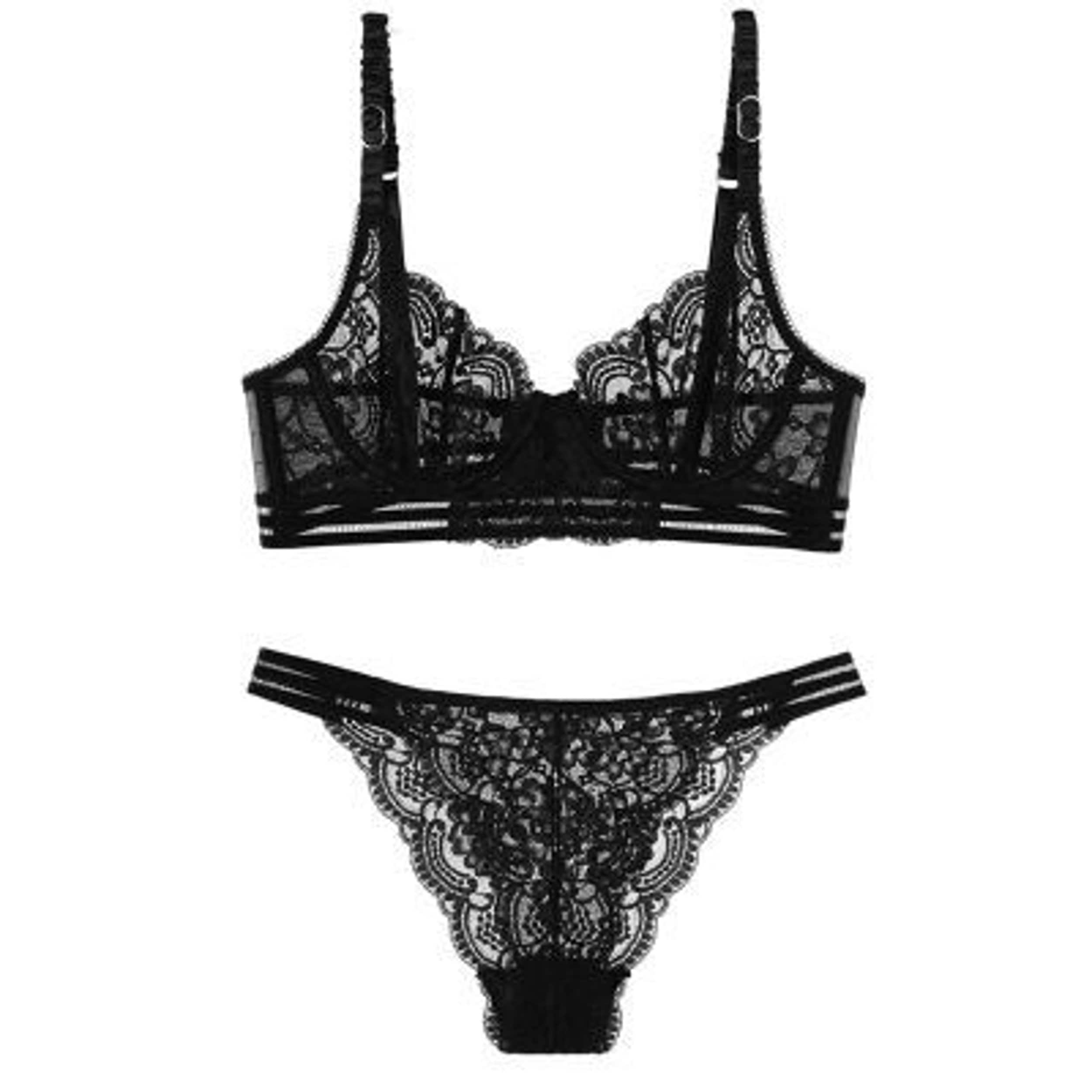 Buy NYLON BLACK TRANSPARENT 7PC LINGERIE SET for Women Online in India