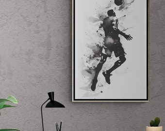 Calcio Calcio, arredamento camera da letto per ragazzi, poster sportivi, stampe sportive, arte da parete sportiva, stampe di calcio, arte regalo per fan, arte da parete per ragazzi, carta da parati