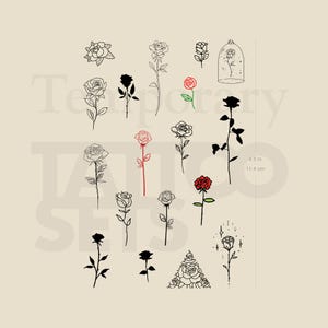 Rose Tattoo Pack Temporary Tattoo (Set of 2)