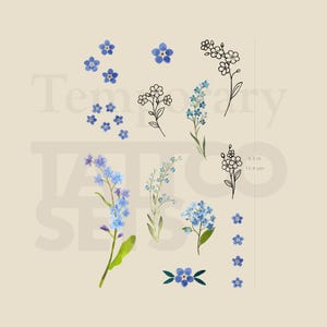 Forget-me-not Tattoo Pack Temporary Tattoo (Set of 2)