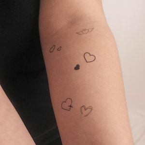 Paquete de tatuajes temporales de corazón (juego de 2)