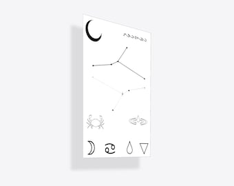 Cancer Zodiac Sign Temporary Tattoo (Set of 2)