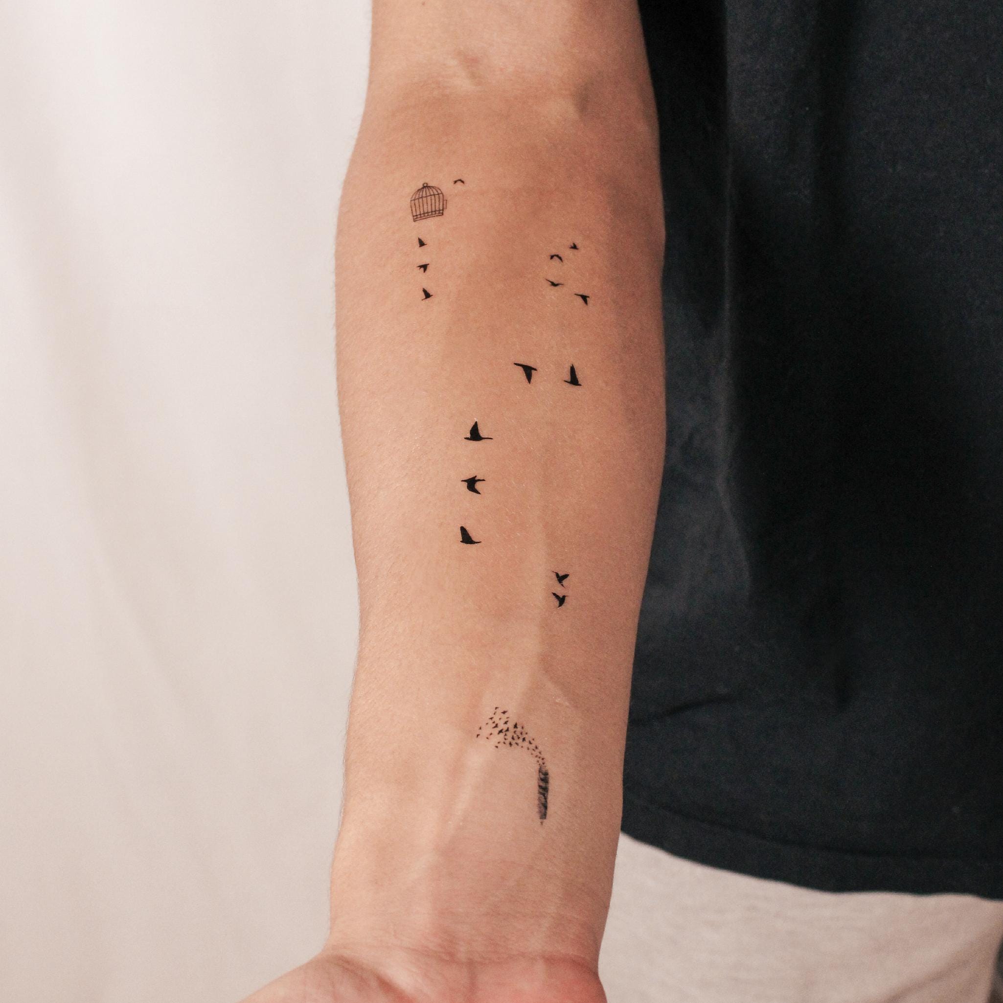 Vogel kooi tattoo - Etsy België, image size:2050x2050