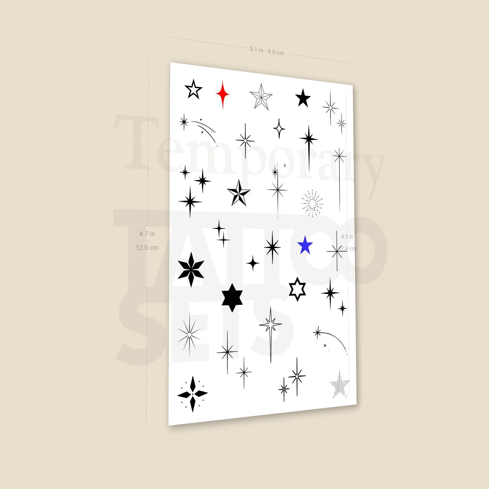 Star Pack Temporary Tattoo set of 2 - Etsy