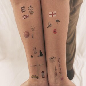 England Pack Temporary Tattoo (Set of 2)