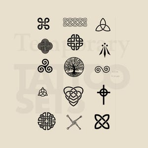 Celtic Symbols Pack Temporary Tattoo (Set of 2)