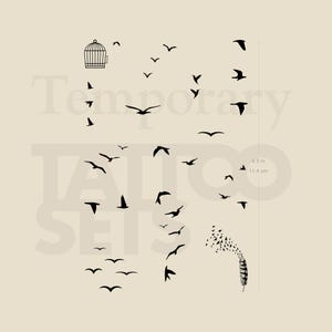 Flying Birds Pack Temporary Tattoo (Set of 2)