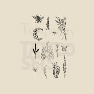 Pacchetto di tatuaggi temporanei natura (set di 2)