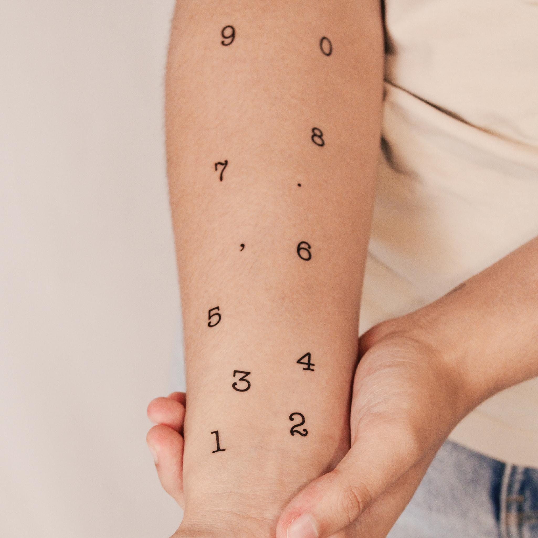 Numbers Pack Temporary Tattoo (set of 2) - Etsy