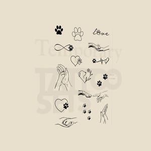 Pacchetto di tatuaggi temporanei Puppy Love (set da 2)