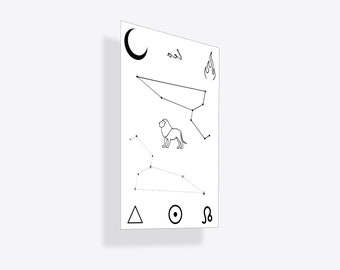 Leo Zodiac Sign Temporary Tattoo (Set of 2)