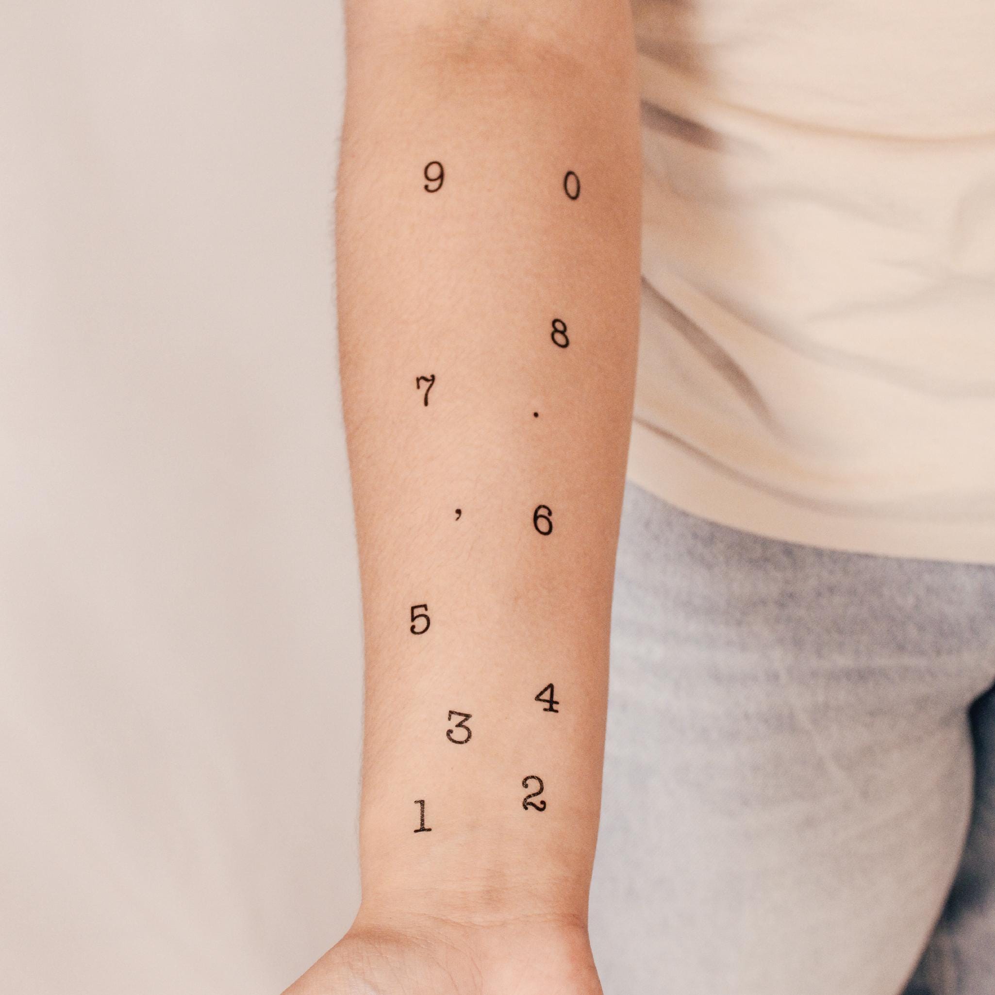Numbers Pack Temporary Tattoo (set of 2) - Etsy