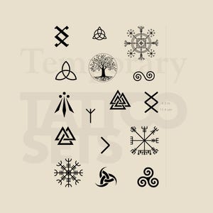 Norse Symbols Pack Temporary Tattoo (Set of 2)