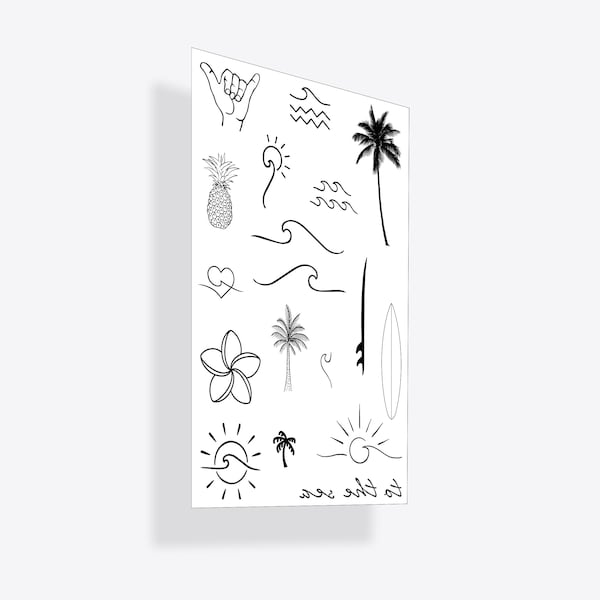 Surf Temporary Tattoo Pack (Set of 2)