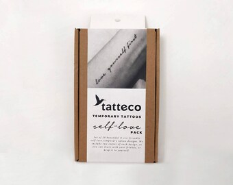 Self-Love Lettering Temporary Tattoo Pack