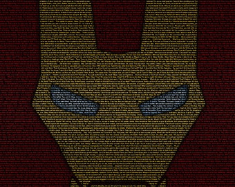 Póster de guion cinematográfico manuscrito de Iron Man (2008)