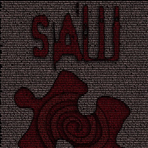 Peut inclure: Une image rouge et noire avec une forme de cœur formée par les mots "You are my everything". Les mots sont répétés plusieurs fois et sont en gras, sans empattement.