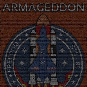 アルマゲドン（1998）手書きの映画脚本ポスター