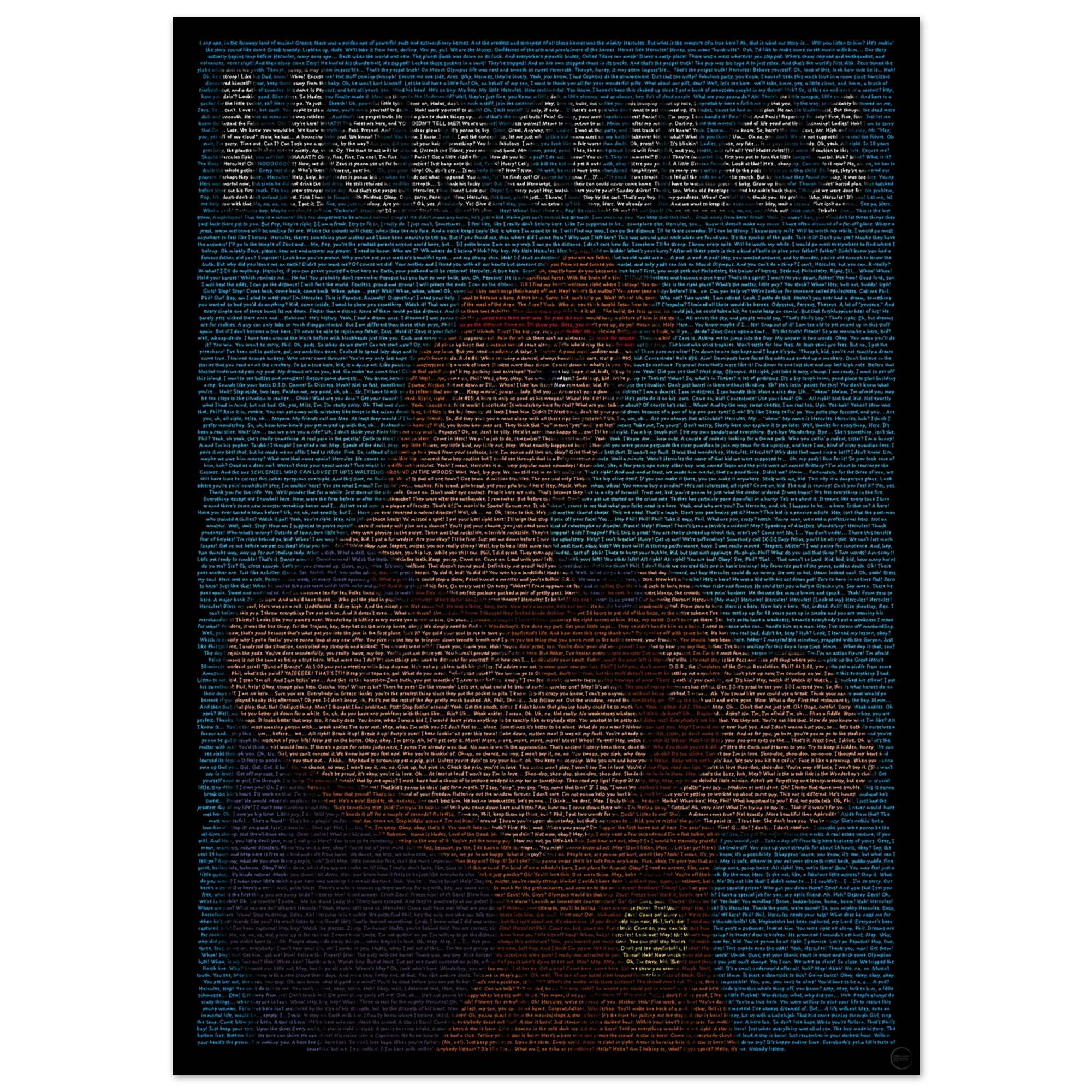 Hercules (1997) Handwritten Movie Script Poster - Etsy