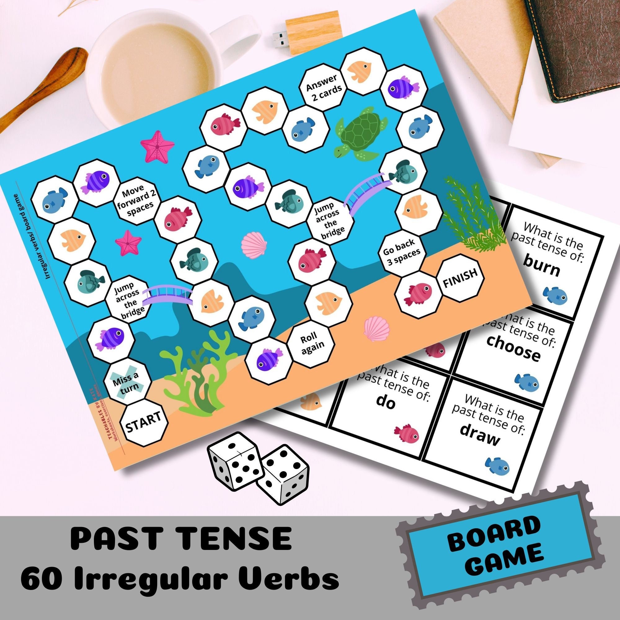 Irregular past tense verbs online board game