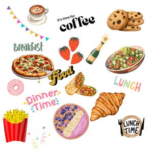 Digitales Sticker Set Küche | 20 PNG Sticker | Meal Planner Sticker | Digital Download