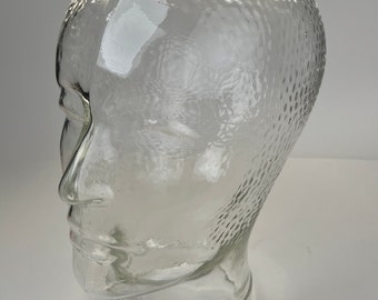 Vintage Glass Display Head Mannequin